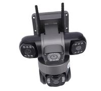 HUSHUI Caméra de sécurité Solaire 4G, Triple Objectif 2 MP 3240 X 1920 HD, Zoom 10x, Détection de Mouvement AI, Couverture 360° IP66, Conversation Bidirectionnelle, avec Panneau