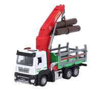 HUSHUI Camion en Alliage de Grue de Transport de Bois 1:32 avec Lumières et Sons pour Le Plaisir des Enfants (Verte)