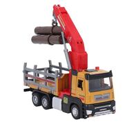 HUSHUI Camion en Alliage de Grue de Transport de Bois 1:32 avec Lumières et Sons pour Le Plaisir des Enfants (Jaune)