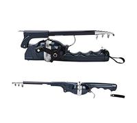 HUSHUI Canne à Pêche Télescopique Pliante, Outil de Lancer Portable avec Moulinet pour Les Voyages de Pêche, Noir, Poignée Ergonomique, Combo 2 en 1