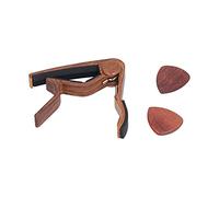 HUSHUI Capodastre de Guitare Polyvalent Léger Ergonomique à Dégagement Rapide pour Guitare Acoustique Bois foncé 1 unité