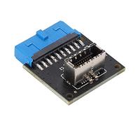 HUSHUI Carte D'extension de Carte Mère USB3.0 Avant 19 Broches vers Type-C, Haute qualité pour Boîtiers PC, Matériau PCB Durable, Noir - 1 unité