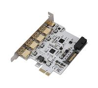 HUSHUI Carte D'extension PCI-E 4 Ports avec Connecteurs USB 3.0 Type-C et A pour Ordinateurs de Bureau et Ordinateurs Portables