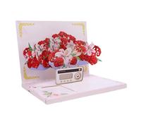 HUSHUI Carte Pop-up 3D avec Carte de Voeux de Bouquet de Fleurs D'enregistrement pour D'anniversaire D'anniversaire de la Fête de la Mère