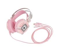 HUSHUI Casque de Jeu Rose H9, Réduction du Bruit Réglable, Son Surround Virtuel 7.1, pour PC de Jeu, E Sports, Design coloré Rvb