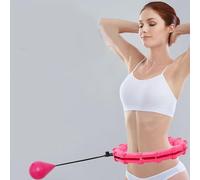 HUSHUI Cerceau lesté Intelligent avec 24 Nœuds Détachables pour Massage de Remise en Forme de l'abdomen, adapté aux Mères Post-Partum et aux Employés de Bureau 1000 G (Rose)
