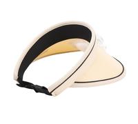 HUSHUI Chapeau de Fan Solaire Largeur Visière Extérieur Portable Portable de Ventilateur Unisexe Chapeau pour la Pêche à la Plage de la Plage de la Plage (Kaki)