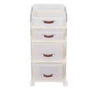 HUSHUI Chariot d'utilité Roulante avec Tiroirs PP Clear Mobile Utility Storage Cart avec Roues Verrouillables pour Le Bureau du Salon de la Chambre (4 Niveaux (2 Haut 2 Bas))