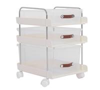 HUSHUI Chariot d'utilité Roulante avec Tiroirs PP Clear Mobile Utility Storage Cart avec Roues Verrouillables pour Le Bureau du Salon de la Chambre (3 Niveaux (1 Haut 2 Bas))