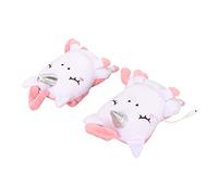 HUSHUI Chauffants USB, 1 Paire, Design Mignon sans Doigts, Dessin animé, pour Les Mains Chaudes Tout en Travaillant en Hiver, Matériau en Coton Doux