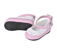 HUSHUI Chaussures de Poupée à Bordure en Dentelle, Accessoire élégant et Vivant pour Cadeau de Poupée bébé Jouet de 18 Pouces-Cuir Artificiel en 3 Couleurs (Parfois)