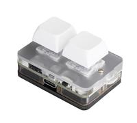 HUSHUI Clavier à 2 Touches, Mini Clavier Mécanique Macro Programmable avec Interrupteur Bleu et Lumière RVB, Double USB C et connectivité pour Le Contrôle des Médias Musicaux de