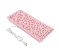 HUSHUI Clavier Filaire Silencieux, Touches Flexibles pour Le Travail de Jeu, Clavier D'ordinateur USB 78 Touches de Couleur Rosée (Version Anglaise)