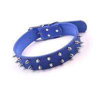 HUSHUI Collier pour Chien de Style Punk avec Pointes Réglables pour Chiens de Taille Moyenne à Grande, Conception de Rivets en Cuir PU à la Mode (Bleu)