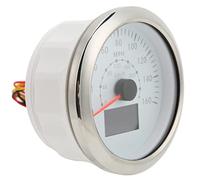 HUSHUI Compteur de Vitesse GPS 85mm, étanche, Affichage LCD Durable, pour Voitures, Bateaux, Camping-car, 0-160MPH 0-240 KM/H (Blanc)