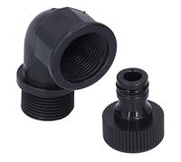 HUSHUI Connecteur coudé Professionnel avec Jeu de Tétons, Adaptateur de Tuyau Flexible, en Plastique, pour Usage Extérieur dans le Jardin, Paquet de 2 (Coude directionnel 6 points fil intérieur et)