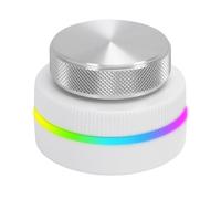 HUSHUI Contrôleur de Bouton personnalisé Bouton de Contrôle de Volume RVB Compact pour PC Portable Tablette Téléphone 55mm de Diamètre Blanc