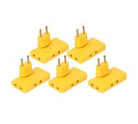 HUSHUI Convertisseur de Prise 3 en 1, Adaptateur D'extension Rotatif à 180 Degrés avec 3 Prises CA pour Fond de canapé TV, Matériau en Laiton ABS 10 A 1500 W (Jaune)