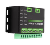 HUSHUI Convertisseur USB vers 4CH RS485 Adaptateur isolé Industriel avec Téléviseurs Intégrés Anti-surtension et Fusible Réinitialisable pour Une Communication Fiable dans Les Environnements
