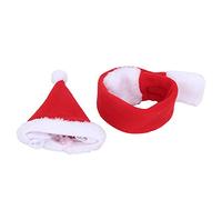 HUSHUI Costume de Noël pour Animal de Compagnie, Tenue Douce et Réglable pour Chats et Chiots, Joli Ensemble Chapeau et écharpe de Vacances, Matériau en Peluche Courte Confortable, Parfait pour Les