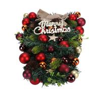 HUSHUI Couronne de Larme de Noël, Butin de Noël en épicéa Artificiel avec Boules de Pommes de Pin Décoratives, pour Porte Fenêtre, Rampes D'escalier, Décoration de Vacances