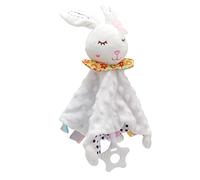 HUSHUI Couverture de sécurité pour bébé, Couverture de Câlin en Peluche Lumineuse pour Bébés, Poupée Animale Mignonne de 11 Pouces, Confortable et Portable (Lapin Blanc)