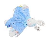 HUSHUI Couverture de sécurité pour bébé, Couverture de Câlin en Peluche Lumineuse pour Bébés, Poupée Animale Mignonne de 11 Pouces, Confortable et Portable (Lapin Bleu)