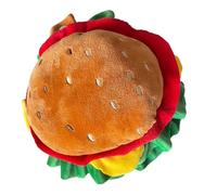 HUSHUI Couvre-Chef en Forme de Hamburger pour Chat, Joli Chapeau en Peluche pour Animaux de Compagnie, pour Fêtes et Séances Photos, Taille Réglable, Matériau Souple, 1 unité (L)