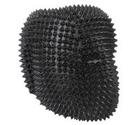 HUSHUI Couvre-visage à Pointes D'halloween, Accessoires de Cosplay, Conception Cloutée Unique pour les Festivals de Musique, Fêtes et Costumes, Matériau en Latex Souple (Noir)