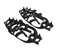 HUSHUI Crampons à Glace à 18 Pointes, Crampons de Traction Durables pour Conditions Glaciales, Parfaits pour la Randonnée et la Marche, Noirs, Taille M (35-42) - 1 Paire