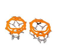 HUSHUI Crampons pour Bottes et Chaussures de Randonnée Pointes de Traction Antidérapantes pour la Marche et l'escalade Hommes Femmes Acier Résistant Orange