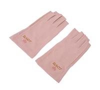 HUSHUI de Manucure, Protection UV sans Doigts en Fibre de Coton Extensible et Respirant, avec Protège-poignet pour le Salon de Manucure à Domicile (Gris rosé pâle)