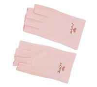 HUSHUI de Manucure, Protection UV sans Doigts en Fibre de Coton Extensible et Respirant, avec Protège-poignet pour le Salon de Manucure à Domicile (Rose)