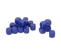 HUSHUI Dés Vierges de 16mm, 20 Pièces, Jouets Pédagogiques Durables pour Jeux de société et Jeux Mathématiques, Dés à Coins Ronds en Plastique (Bleu)