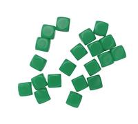 HUSHUI Dés Vierges de 16mm, 20 Pièces, Jouets Pédagogiques Durables pour Jeux de société et Jeux Mathématiques, Dés à Coins Ronds en Plastique (Vert)
