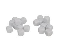 HUSHUI Dés Vierges de 16mm, 20 Pièces, Jouets Pédagogiques Durables pour Jeux de société et Jeux Mathématiques, Dés à Coins Ronds en Plastique (Blanc)