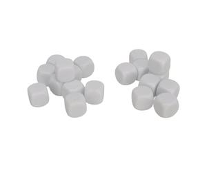 HUSHUI Dés Vierges de 16mm, 20 Pièces, Jouets Pédagogiques Durables pour Jeux de société et Jeux Mathématiques, Dés à Coins Ronds en Plastique (Blanc)