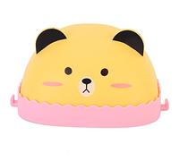 HUSHUI Distributeur de Porte-savon en Forme D'animal de Dessin animé sans Perçage, Boîte de Rangement pour Salle de Bain D'enfants - Design Mignon, Montage Mural, Matériau PP Durable, 14 X 8,3 Cm