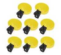 HUSHUI Distributeur d'eau de Poulet Durable Professionnel Antirouille 8 Pièces Bol à Boire pour Poulets Pigeons Canards 9x6x4.5cm Jaune (6 mm)