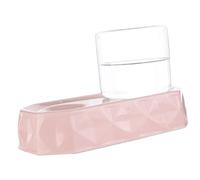 HUSHUI Distributeur d'eau pour Animaux de Compagnie, Grande capacité, Base en Céramique de qualité Supérieure, Empêche Le Menton mouillé, Station de Boisson D'intérieur pour Chien et Chat (Rose)