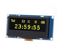 HUSHUI Écran LED Organique de Module D'affichage de 2,23 Pouces pour L'électronique de Bricolage et Les Projets de Maison Intelligente Résolution 128x32 (Écran Jaune MRC162D)
