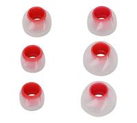 HUSHUI Embouts D'écouteurs en Silicone, 6 Pièces, Doux et Confortables, Remplacement pour écouteurs à Trou Sonore de 4.5 à 6.5mm (Rouge Transparent)