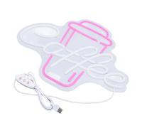 HUSHUI Enseigne Néon, Lumière LED Alimentée par USB avec un Câble de 1,5 2 M et une Base en Acrylique pour la Décoration Intérieure Party Advertising Coffee Shop
