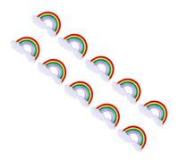 HUSHUI Ensemble de 10 Patchs en Tissu coloré, Appliques de Nuages arc-en-ciel Brodées pour L'artisanat de Couture, 5,2x3 Pouces, Parfaites pour la Décoration de Vêtements