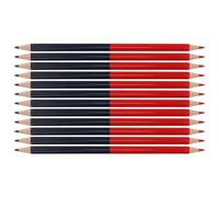 HUSHUI Ensemble de 12 Crayons Effaçables Double Face pour Dessiner et écrire des Devoirs - Bois Composite de qualité Supérieure, Pré-affûtés, Couleurs Vives (Crayons rouges et bleus)