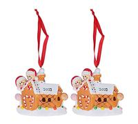 HUSHUI Ensemble de 2 Pendentifs de Noël Suspendus, Ornements d'arbre de Noël en Résine Peints à la Main pour la Décoration de la Maison (22-WA 49)