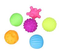 HUSHUI Ensemble de Balles Sensorielles Texturées, 6 Pièces, Jouets Multicolores Doux pour L'entraînement à la Préhension des Nourrissons, pour la Maison et la Plage (Colorée)