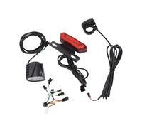 HUSHUI Ensemble de Feux de Vélo électrique, Feux D'avertissement Avant et Arrière à LED Haute luminosité avec Bouton de Commutation à 5 Broches, pour la Plupart des Vélos Pliants