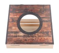 HUSHUI Ensemble de Jeu Cornhole, Jeu de Lancer de Pouf en Bois Pliable et Résistant à l'eau avec Technologie de Presse à Chaud, pour Fête, Camping, Jardin Extérieur (Cercle Noir)