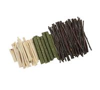 HUSHUI Ensemble de Jouets à Mâcher pour Hamster, Bâtons Molaires Naturels Sûrs pour Petits Animaux de Compagnie, 1 Paquet d'herbe de Branche de Pomme et de Bambou Doux (Branche de Pommier Herbe